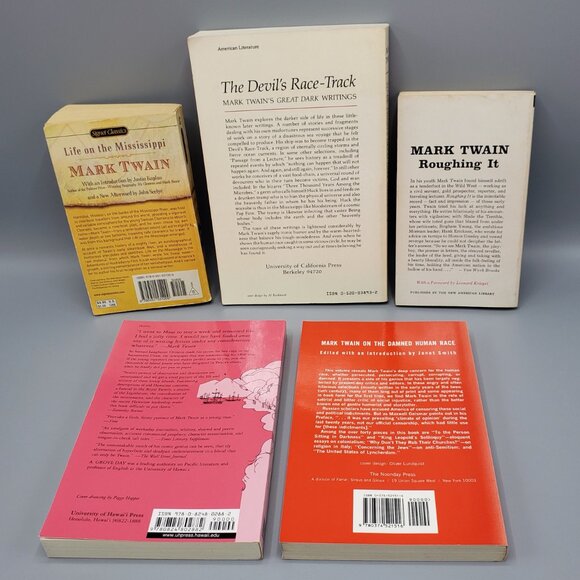 Mark Twain Lot of 5 Non-Fiction Roughing It Mississippi Hawaii Damned Great Dark - Picture 3 of 15